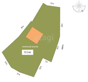 Дом 54м², 1-этажный, участок 11 сот.
