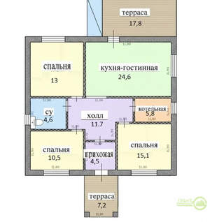 Дом 100м², 1-этажный, участок 8 сот.