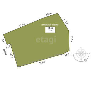 Дом 46м², 1-этажный, участок 13 сот.