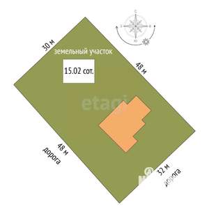 Дом 107м², 1-этажный, участок 15 сот.