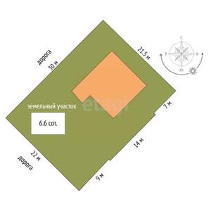 Дом 120м², 2-этажный, участок 6 сот.