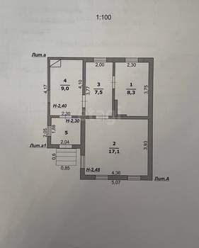 Дом 42м&sup2;, 1-этажный, участок 5 сот.  
