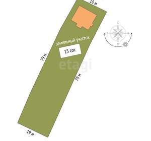 Дом 115м², 1-этажный, участок 15 сот.  