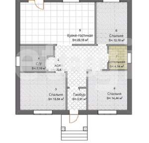Дом 160м&sup2;, 1-этажный, участок 9 сот.  