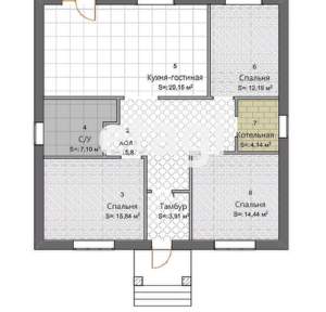Дом 105м&sup2;, 1-этажный, участок 15 сот.  