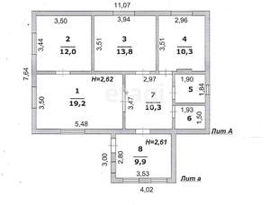 Дом 82м&sup2;, 1-этажный, участок 15 сот.  