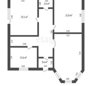 Дом 130м², 1-этажный, участок 10 сот.  