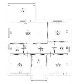 Дом 120м&sup2;, 1-этажный, участок 8 сот.  