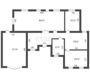 Дом 147м&sup2;, 1-этажный, участок 15 сот.  