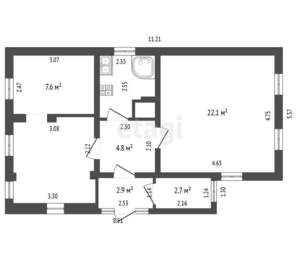 Дом 55м&sup2;, 1-этажный, участок 9 сот.  
