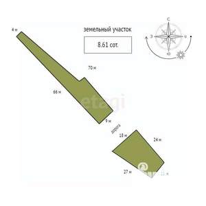 Дом 46м&sup2;, 1-этажный, участок 8 сот.  