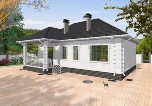 Дом 100м&sup2;, 1-этажный, участок 13 сот.  