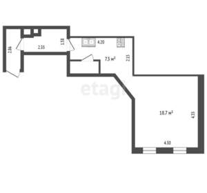 Дом 34м&sup2;, 1-этажный, участок 8 сот.  