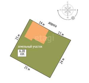 Дом 96м&sup2;, 1-этажный, участок 6 сот.  