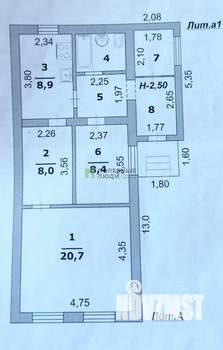 Дом 63м&sup2;, 1-этажный, участок 1 сот.  