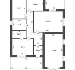 Дом 160м&sup2;, 1-этажный, участок 15 сот.  