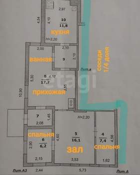 Дом 67м&sup2;, 2-этажный, участок 5 сот.  