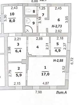 Дом 64м&sup2;, 1-этажный, участок 2 сот.  