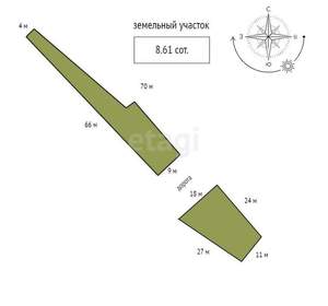 Дом 46м&sup2;, 1-этажный, участок 8 сот.  