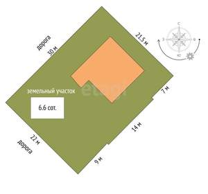 Дом 120м&sup2;, 2-этажный, участок 6 сот.  