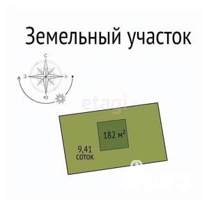 Дом 182м², 2-этажный, участок 9 сот.  