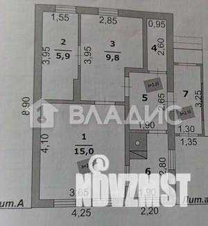 Дом 43м&sup2;, 1-этажный, участок 15 сот.  