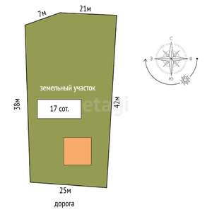 Дом 173м², 2-этажный, участок 17 сот.  
