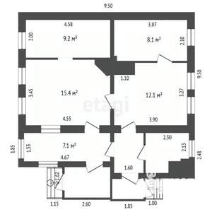 Дом 60м², 1-этажный, участок 12 сот.  