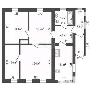 Дом 67м&sup2;, 1-этажный, участок 14 сот.  