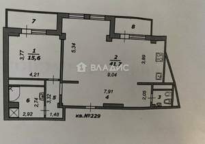 2-к квартира, на длительный срок, 89м2, 7/14 этаж
