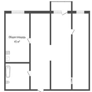 2-к квартира, на длительный срок, 47м2, 4/5 этаж