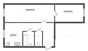 2-к квартира, на длительный срок, 45м2, 3/6 этаж