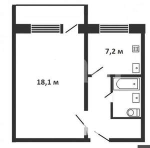 1-к квартира, на длительный срок, 31м2, 3/6 этаж