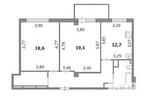 2-к квартира, на длительный срок, 76м2, 3/8 этаж