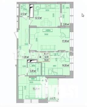 3-к квартира, на длительный срок, 80м2, 14/17 этаж