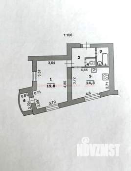1-к квартира, на длительный срок, 44м2, 6/16 этаж