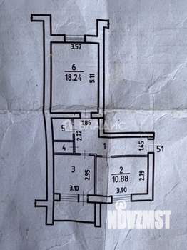 2-к квартира, вторичка, 53м2, 3/5 этаж