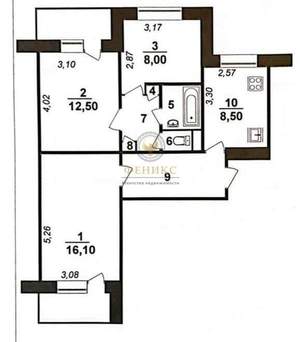 3-к квартира, вторичка, 62м2, 8/9 этаж