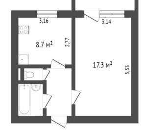 1-к квартира, вторичка, 35м2, 9/9 этаж