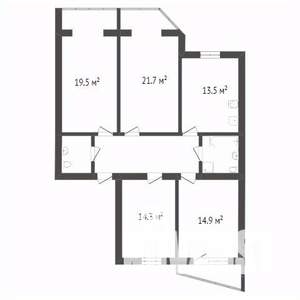 4-к квартира, вторичка, 61м2, 3/5 этаж