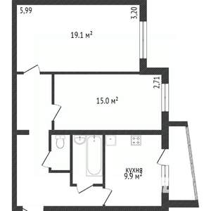 2-к квартира, вторичка, 67м2, 14/19 этаж