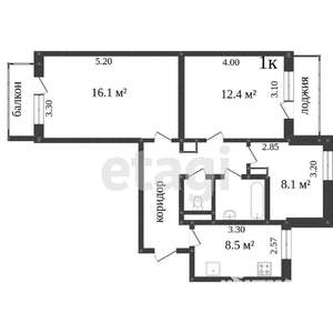 3-к квартира, вторичка, 61м2, 7/9 этаж