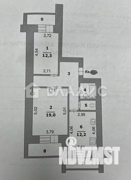 2-к квартира, вторичка, 66м2, 2/12 этаж