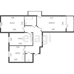 3-к квартира, вторичка, 98м2, 10/14 этаж