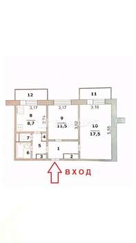 2-к квартира, вторичка, 51м2, 10/10 этаж