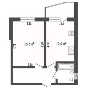 1-к квартира, вторичка, 39м2, 1/5 этаж