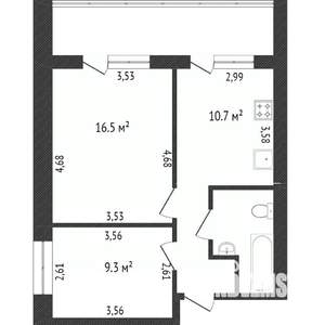 2-к квартира, вторичка, 47м2, 6/7 этаж