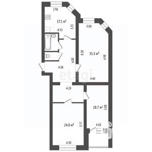 3-к квартира, вторичка, 134м2, 1/9 этаж