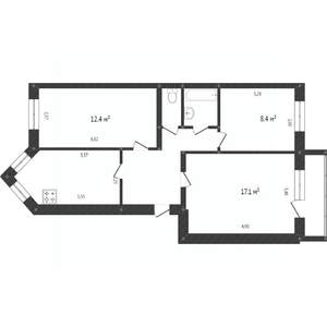 3-к квартира, вторичка, 60м2, 5/6 этаж