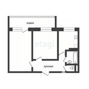 2-к квартира, вторичка, 40м2, 1/9 этаж